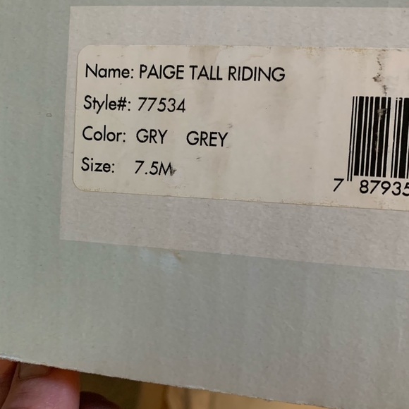 Frye Paige Tall Riding Boots Grey Leather - Picture 5 of 6